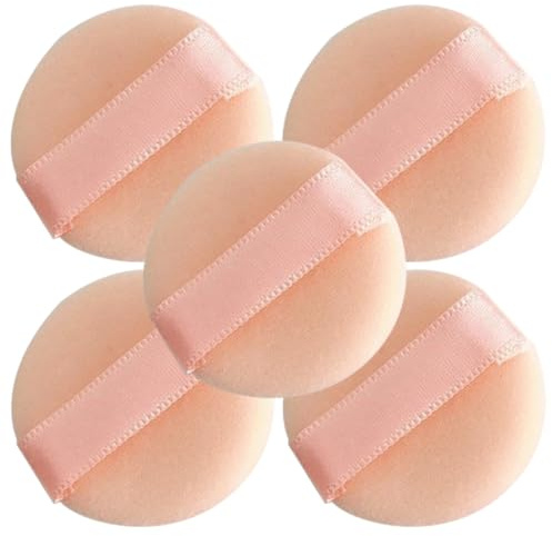 BESTYASH 5 Kleiner Puderquasten Beflockt 2,5cm Sanft Wiederverwendbar Damen Make Up Gesichts Pads für Losen Puder und Foundation Pflege
