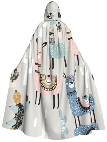 Kfjghhl Unisex Llama Cactus Hooded Cloak Cape Costume Party Halloween Cosplay Adult Hoodies Robe Christmas 58
