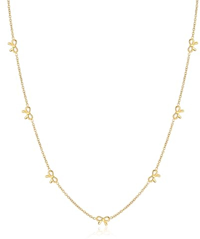 BUMMER Collier en Or Argent avec Trèfle à Quatre feuilles Pendentif en Trèfle en Zircone Cubique Collier pour Femme En Acier Inoxydable Plaqué or 18 Carats Pendentif Porte-bonheur à 4 Feuilles Bijoux