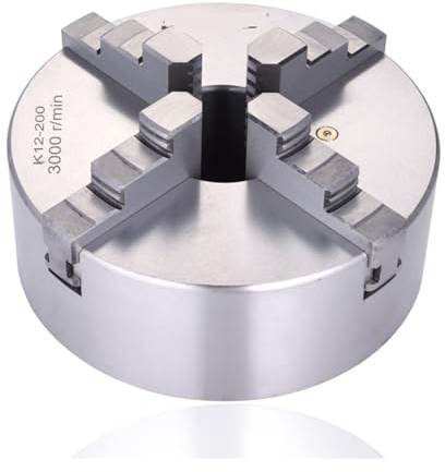 Mandril de torno Plato de torno for metal de 200 mm, precisión, 4 mordazas, autocentrante, K12-200, desplazamiento manual(K12-200A)