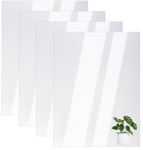 NBEADS 4 pz Specchio Bidirezionale In Vetro, Fogli di Specchio Acrilico Rettangolari Da 40x30cm Specchio per Progetti Magici, Decorazione Murale