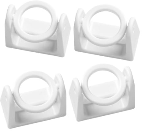 Operitacx Set di 4 Ganci Telescopici per Bastoni Tende Bianco in Abs, Staffe Rotanti Autoadesive per Pareti Lisce, per Cucina e Bagno senza Forare