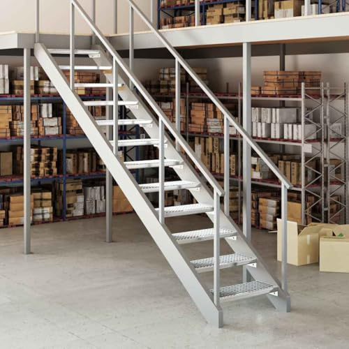 Générique Marche d'escalier en caillebotis Acier galvanisé antidérapante 60x24x7 cm pour intérieur extérieur, Plaque de Drainage Robuste et Durable, Facile à Assembler sur Cadre d'escalier.