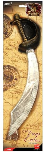 Smiffys Augenklappe und Piratenschwert, Silber, Entermesser, 46cm / 18in Halloween und Karneval
