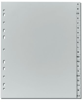 herlitz Register A-Z, 24 x 29,7 cm, Überbreite, PP, Eurolochung