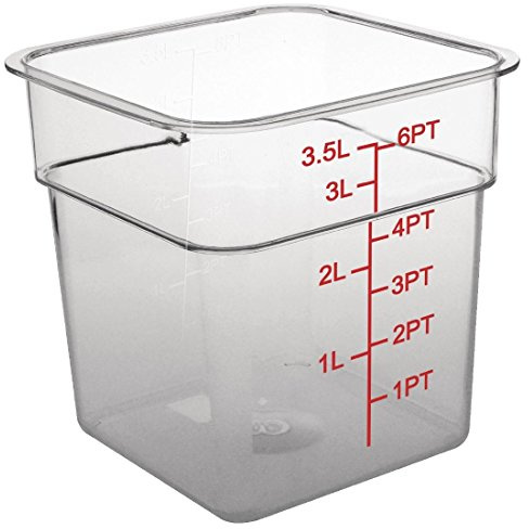 Hygiplas Polycarbonate Square Storage Container 3.5Ltr, Clear