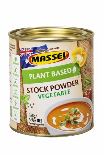 Massel, Bouillon Stock Powder - No MSG, Gluten-Free, Vegetable Flavour - 168 g, Pack of 6 Canned Soup Stock