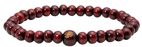 Milakoo trä-pärlarmband, tibetansk buddhistisk meditation mala-bön armband, elastiskt armband för herr, 6/8 mm, Trä