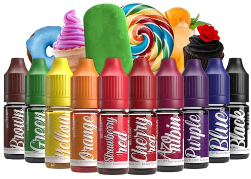 Belissia Lebensmittelfarbe Set 10x10ml flüssig zum Kochen und Backen | Stark färbende Speisefarbe, vegan, geschmacksneutral, für Fondant, Torten, Desserts, Getränke und DIY