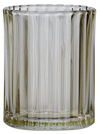 WENKO Zahnputzbecher Vetro Braun rund Echtglas - Zahnbürstenhalter für Zahnbürste und Zahnpasta, Glas, 7.5 x 10 x 7.5 cm, Braun