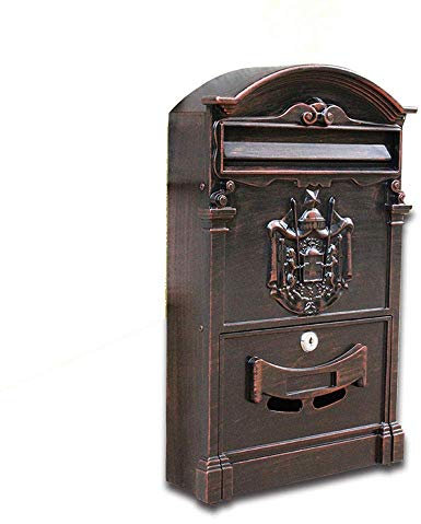 XBSLJ Briefkästen Briefkasten, Briefkasten, Wand Briefkasten Retro Antike Nostalgie Vintage Briefkasten Briefkasten 9 Farben, abschließbarer Briefkasten Stahl Briefkasten, klassischer wandmontierter