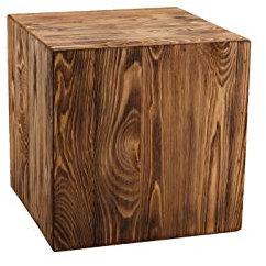 DECOKTIVO Holzsäule, Rustikale Dekosäule, Holzblock, Handgefertigte Baumstamm Deko, Bodenwindlicht Ständer, Blumensäule Holz, Natürliche Holzoptik, Stabil und Langlebig, Nuss, 30x30x30 cm