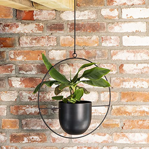 QUVIO Vaso da Appendere per Piante da Interno, Vasi da Fiori Sospesi, Portapiante Sospesi, Vaso da Fiori, Supporto per Piante Sospese, Vaso da Appendere al Soffitto, Fioriera sospesa, 14cm, Nero