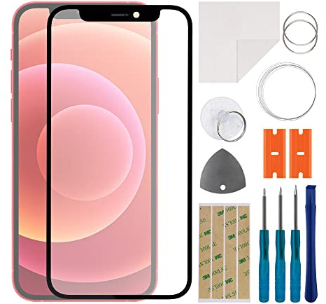 swark Kit de réparation d'écran en verre frontal compatible avec iPhone 12 Mini avec kit d'outils