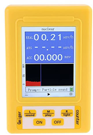 SPORTARC Geiger Zähler Nuklearstrahlungsdetektor mit LED-Anzeige, Marmordetektor Messgerät Tragbares Dosimeter, Röntgenprüfer, Radioaktiver Detektor BR-9C