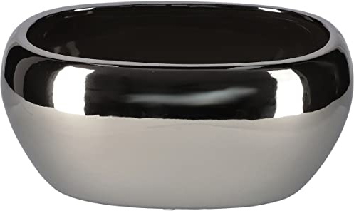 KOTARBAU® Keramisk blomkruka 27 cm, blomkruka för blommor och växter, silver