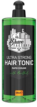THE SHAVE FACTORY Tonico per capelli 500 ml – Raffreddamento rapido e rinfrescante cura del cuoio capelluto, per capelli più forti e sani, rivitalizza le radici, riduce la secchezza e la forfora, per