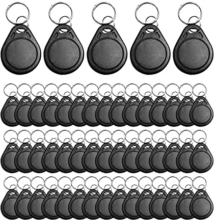 50 st ID 125 KHz RFID-skrivbar omskrivbar T5577 nyckelbricka för RFID-skrivare (svart)
