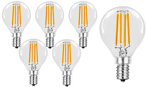 Trango 5er Pack E14004-5 LED Filament Globe Birne 3-Stufen dimmbar - 4 Watt - 400 Lumen 2700K Warmweiß - Ersatz für 40W Glühbirne - Kugel LED Lampe Leuchtmittel mit E14 Fassung Abstrahlwinkel 360°