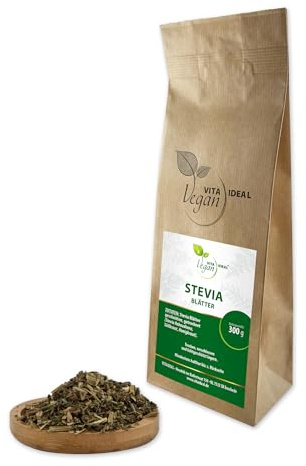 VITA IDEAL Vegan® SÜßKRAUT - Blätter 300g geschnitten & getrocknet - Stevia rebaudiana - SÜßKRAUTBLÄTTER - Suesskraut - Sueßkraut Kräuter Tee & Aufguss, ohne Zusatzstoffe.