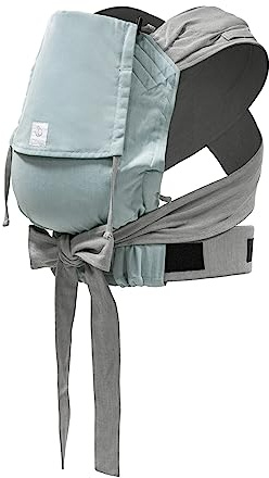 Stokke Limas Carrier, Turquoise Grey Melange - 2023 Version (OCS) - Newborn Half-Buckle Baby Carrier - Three Carrying Options - Safe from Birth & Up to 15 kg (33 lbs)