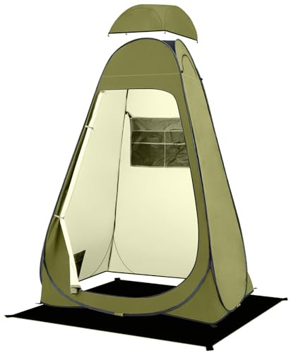 BRIAN & DANY Duschzelt Camping, Pop Up Toilettenzelt, Tragbares Umkleidezelt mit Regenschutz und Fenstern, Sichtschutz Zelt für Outdoor, UPF 50+ Wasserdicht, 120 x 120 x 195 cm