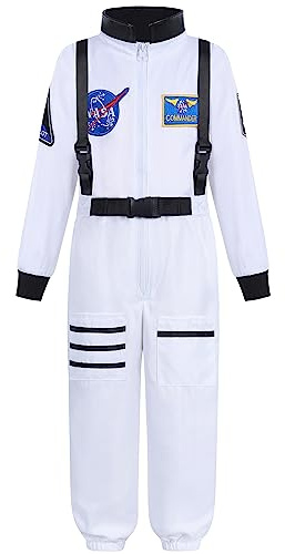 Aoiviss Astronaut Costume for Kids, Space Costume Space Suit for Boys Girls NASA Astronaut Cosplay Role Play Dress Up