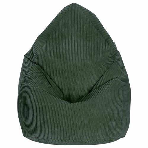 DreamRoots Sitzsack Erwachsene Cord 80x80x120 cm, Forest Symphony | Bean Bag Chair, mit Füllung, Lehne & Bezug, Sitzsack für Teenager & Erwachsene, Sitzkissen Boden