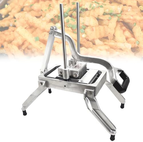 QUTBAG Affettatrice per Patate Commerciale con Dente di Lupo, Coltello per Patate Ondulato in Acciaio Inossidabile, Tritatutto per Verdure, utensile da Taglio Multifunzionale