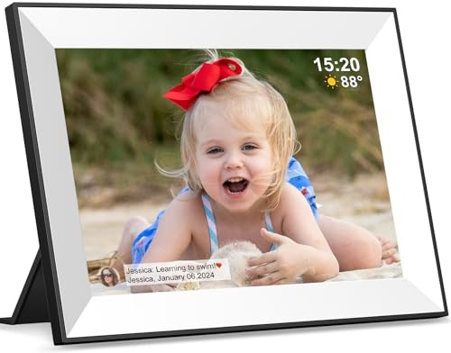 Frameo Digital Picture Frame,WiFi Digital Photo Frame with 10.1 Inch 1280x800 IPS Touch Screen,Easy Load from Phone Digital Frame,Auto Rotating Pohto/Video by Electronic Picture Frame,Best Gift…