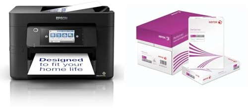 Epson WorkForce WF-4820 All-in-One Wireless Colour Printer with Scanner, Copier, Fax, Ethernet, Wi-Fi Direct and ADF, Black & Xerox Performer Multifunktions-Papier, Weiß, 80 g/m², A4, 5 Packungen