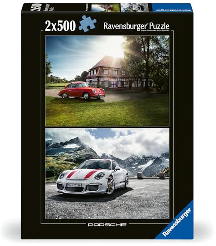 Ravensburger Puzzle Porsche 356 & Porsche 911 2x500 Teile Puzzle | 2x500 Teile Porsche Puzzle, Exklusiv bei Amazon, Erwachsenenpuzzle, Geschenk für Frauen und Männer