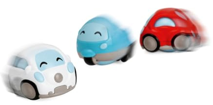 Chicco Macchinine Turbo Ball Vintage, Macchinine Giocattolo per Bambini, 3 Mini Veicoli con Design Auto d'Epoca, Si Muovono in Tutte Le Direzioni, Rotolano Come Una Pallina, 1-4 Anni