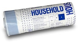 BLANCO Sacchetto per la Spazzatura Domestica, L (30 Litri), con Cordino, Resistente agli Strappi e Impermeabile, Sacchetto per la Spazzatura, Facile smaltimento, 50% plastica Riciclata, Adatto a