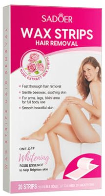 Aublinto Vliesstreifen Kaltwachs Streifen Warmwachs und Zuckerpaste hautschonende einfache Haarentfernung Pure Kaltwachsstreifen jede Art von Depilation auf Bein Brust Rücken Intimbereich & Gesicht