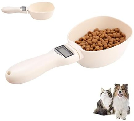 Sunicon Digital Kitchen Scale, Portable Measuring Scale For Cat And Dog Food Spoon Scale Digital, Food Scoop Dog Scale With Lcd Display, For Dog Food, Milk Powder, Spices And Food