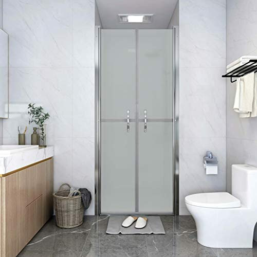 Iiaky Puerta de Ducha ESG Esmerilado 91x190 cm Mampara Ducha Fija Puerta Plegable