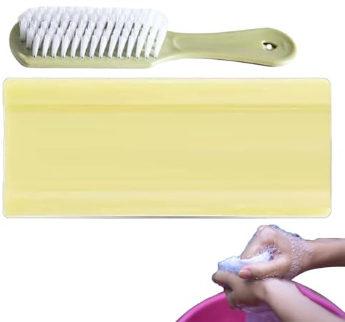 200g Hand Protection Laundry Soap Bar with Brush - Powerful Stain Remover for Underwear