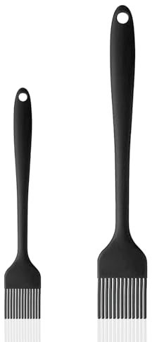 NileHome Silicone Baking Pastry Brush Oil Brush High Temperature Resistant Non-Stick, Suitable for Kitchen Baking, Grilling, Cooking, black-2pcs