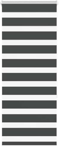 Homgoday Zebrarollo Doppelrollo Fensterrollo Sonnenschutzrollo Seitenzugrollo Zebrarollo für Fenster & Türen Wandmontage Sichtschutz Schwarz 55x150 cm Stoffbreite 50,9 cm Polyester