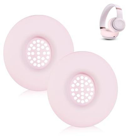 Aiivioll Replacement Earpad Covers for Beats Solo 4, Solo 3, Solo 2 Headphones, Soft and Comfortable Silicone Material, Shockproof and Drop-resistant, Sweat-proof and Dirt-resistant（PINK)