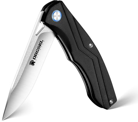 DRGSKL Klappmesser Scharfes Einhandmesser | Taschenmesser mit Geschmiedeter Klinge,Scharfes Jagdmesser im Indianerstil,für Camping Abenteuer Jagd mit Geschenkbox