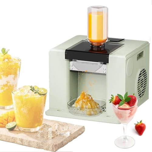 Máquina Trituradora De Hielo Comercial - Máquina Eléctrica para Raspar Hielo, Capacidad De 60 Kg/Día, Refrigeración Por Aire, para Food Trucks, Tiendas De Té con Leche y Uso Doméstico.,Green