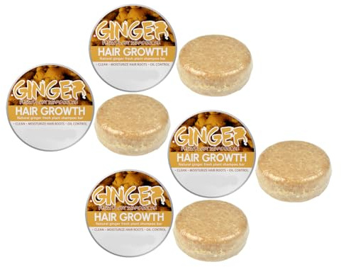 Barre Abase De Gingembre, Savon Au Gingembre Pour Cheveux, Anti-Perte De Cheveux Savon De Shampooing Solide, Anti-Perte, Favorise La Croissance, 60 g (paquet de 4)