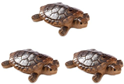 Jicyor Decorazione per laghetto, 3 pezzi, tartaruga, mini stagno, decorazione per giardino, resina, tartaruga, realistica, dimensioni 5,8 cm x 1,4 cm