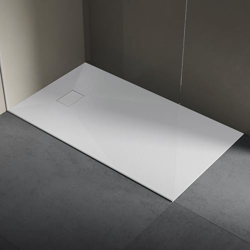 Piatto doccia in resina 80x120 cm SMC effetto pietra colore bianco CUBA