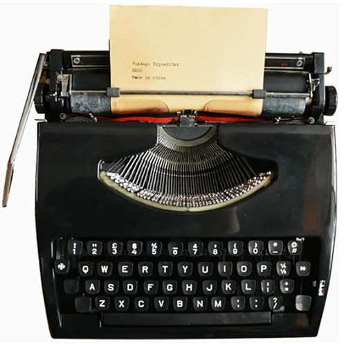 Classic Manual Typewriter Machine Easy Setup For Authors & Writers Old Fashioned Typewriter, Vintage Black Metal For Nostalgic Writing Experience, Home & Office Decor(Black)