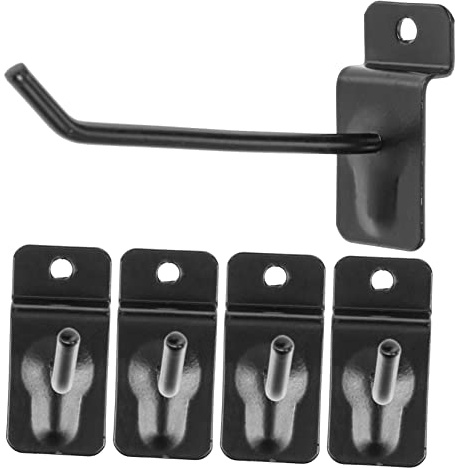LOLIPPYY 50 Ganchos Para Tablero Perforado De Hierro Endurecido 4,2 Mm Grosor 15 Cm Negro Para Exhibición De Productos Básicos, Herramientas y Tienda, Resistentes Corrosión y Antideslizantes