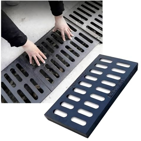 KPHYMOD Scolo Acqua Piovana Griglia di Drenaggio in Ferro per Canale Esterno, Copertura di Drenaggio per Canale 50x30 Cm per Garage, Fabbrica, Fattoria, Parcheggio, Seminterrato(5t)