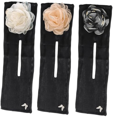 DECORNIJIA Ensemble 3 Pinces à Cheveux Façonneur de Chignon Noir Blanc Abricot Forme Chignon Donut pour Femmes Adolescentes Usage Quotidien Soirée Mariage